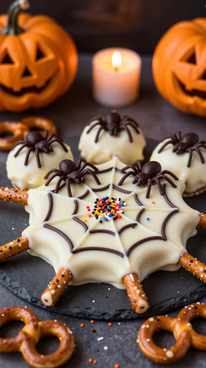 Mini Pretzel Spider Web Bark