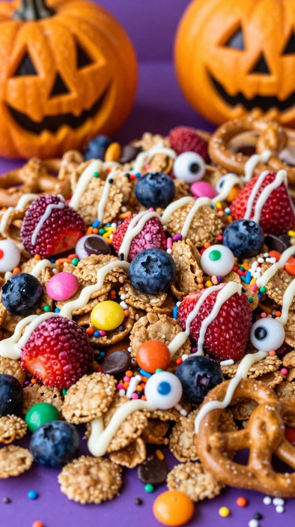 Monster Berry Chocolate Chex Mix