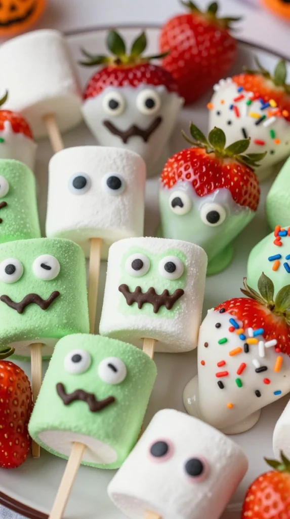 Monster Strawberry Marshmallow Pops