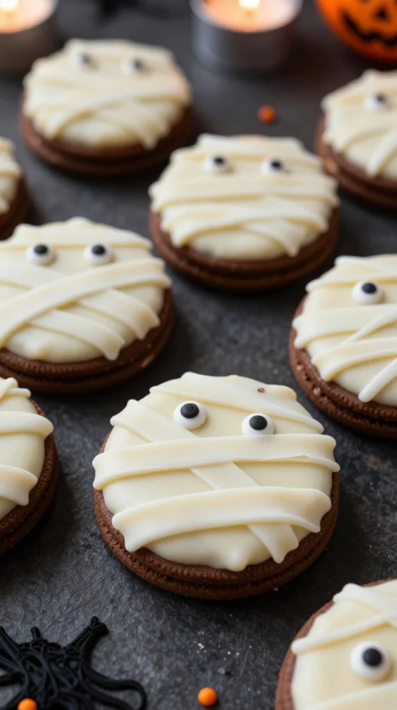 No-Bake White Chocolate Mummy Cookies