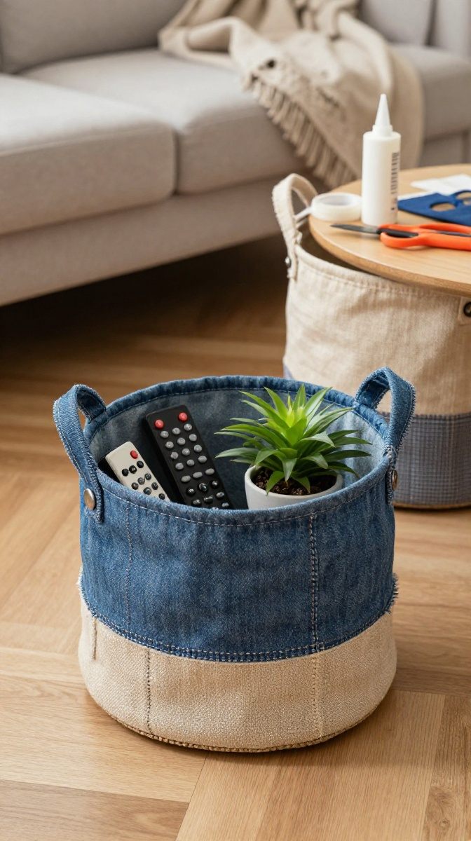 No-Sew Fabric Baskets