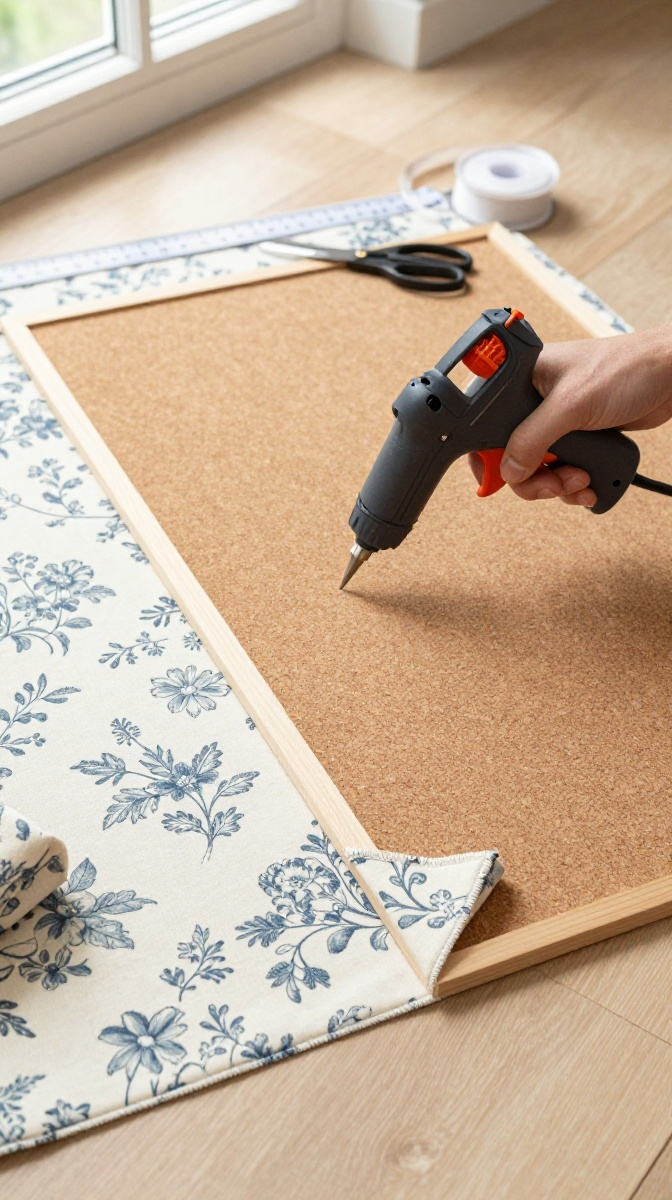 No-Sew Fabric Covered Bulletin Board