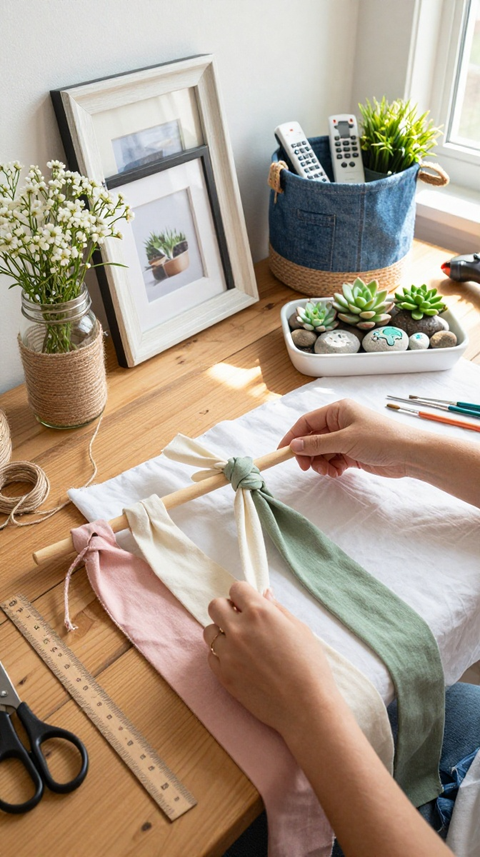No-Sew Fabric Wall Hanging
