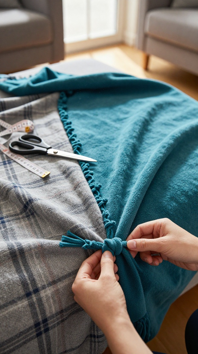 No-Sew Fleece Tie Blanket