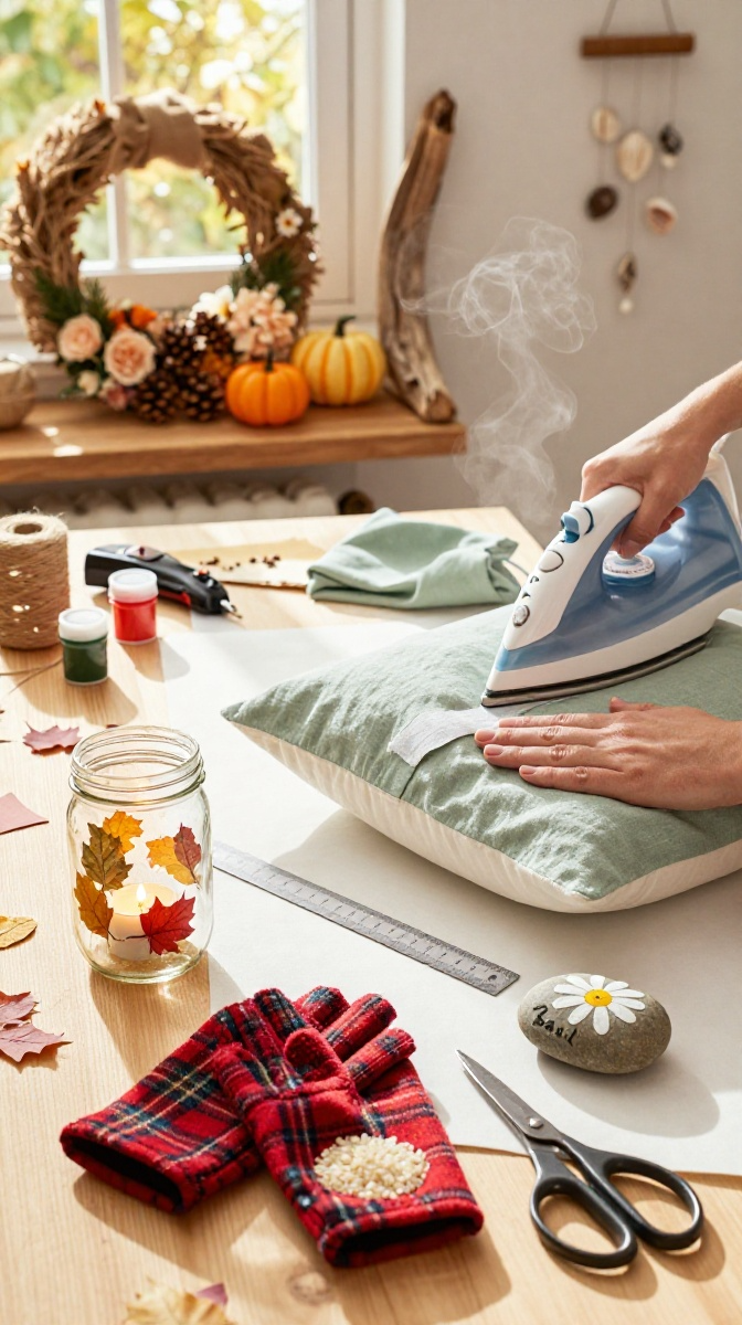 No-Sew Pillow Covers Fabric Glue Is Your Friend