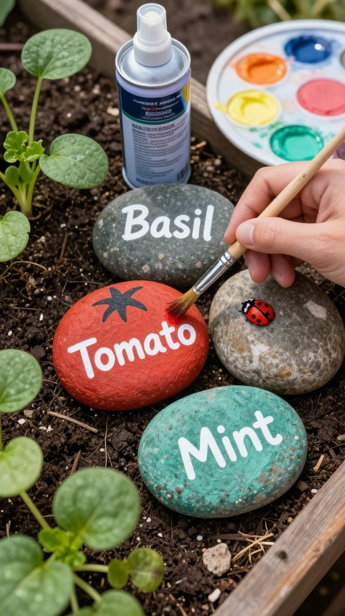 Painted Rock Garden Markers