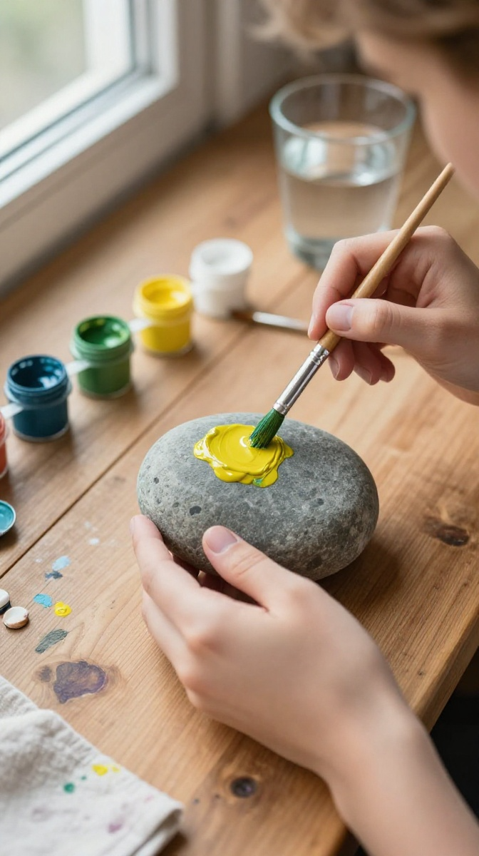 Painted Rock Paperweights