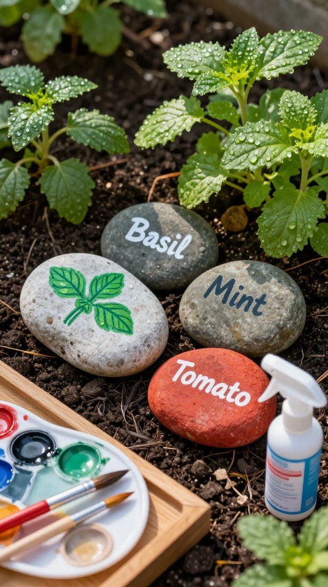 Painted Rock Plant Markers for Your Garden