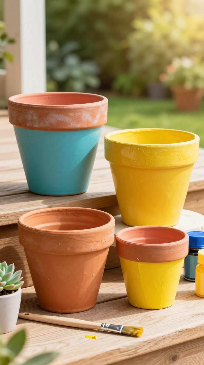 Painted Terracotta Pot Parade
