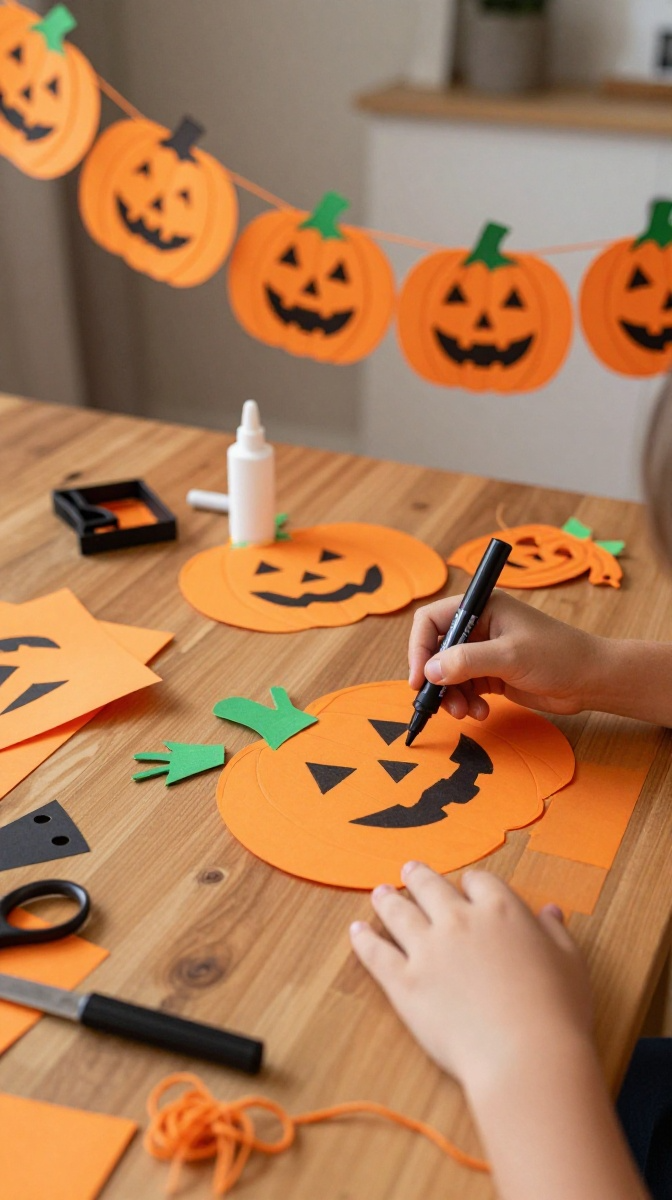 Paper Pumpkin Garland