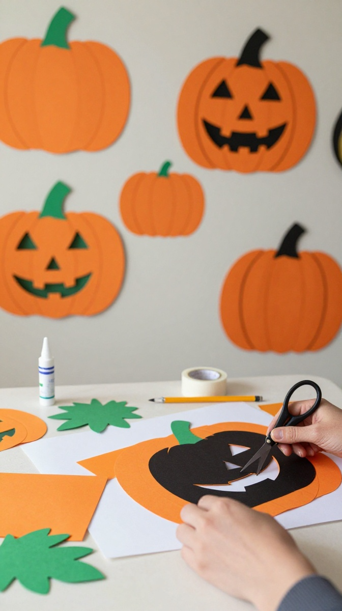 Paper Pumpkin Wall Decorations