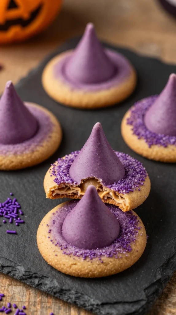Peanut Butter Blossom Witch Hats