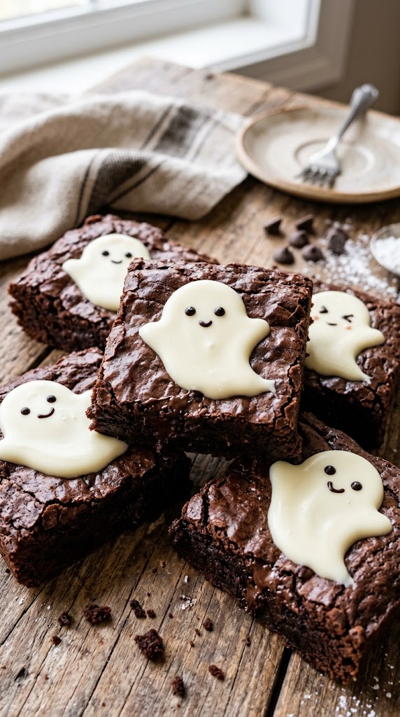 Peek-a-Boo Marshmallow Ghost Brownies