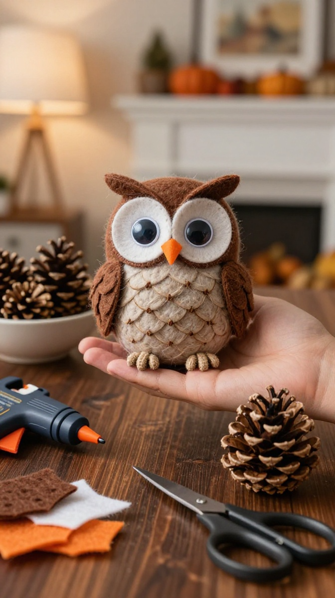 Pinecone Owl Ornaments