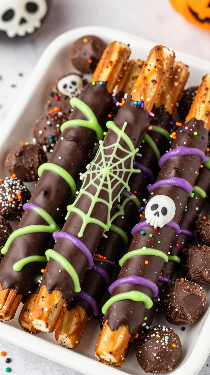 Poison Apple Dark Chocolate Pretzel Rods