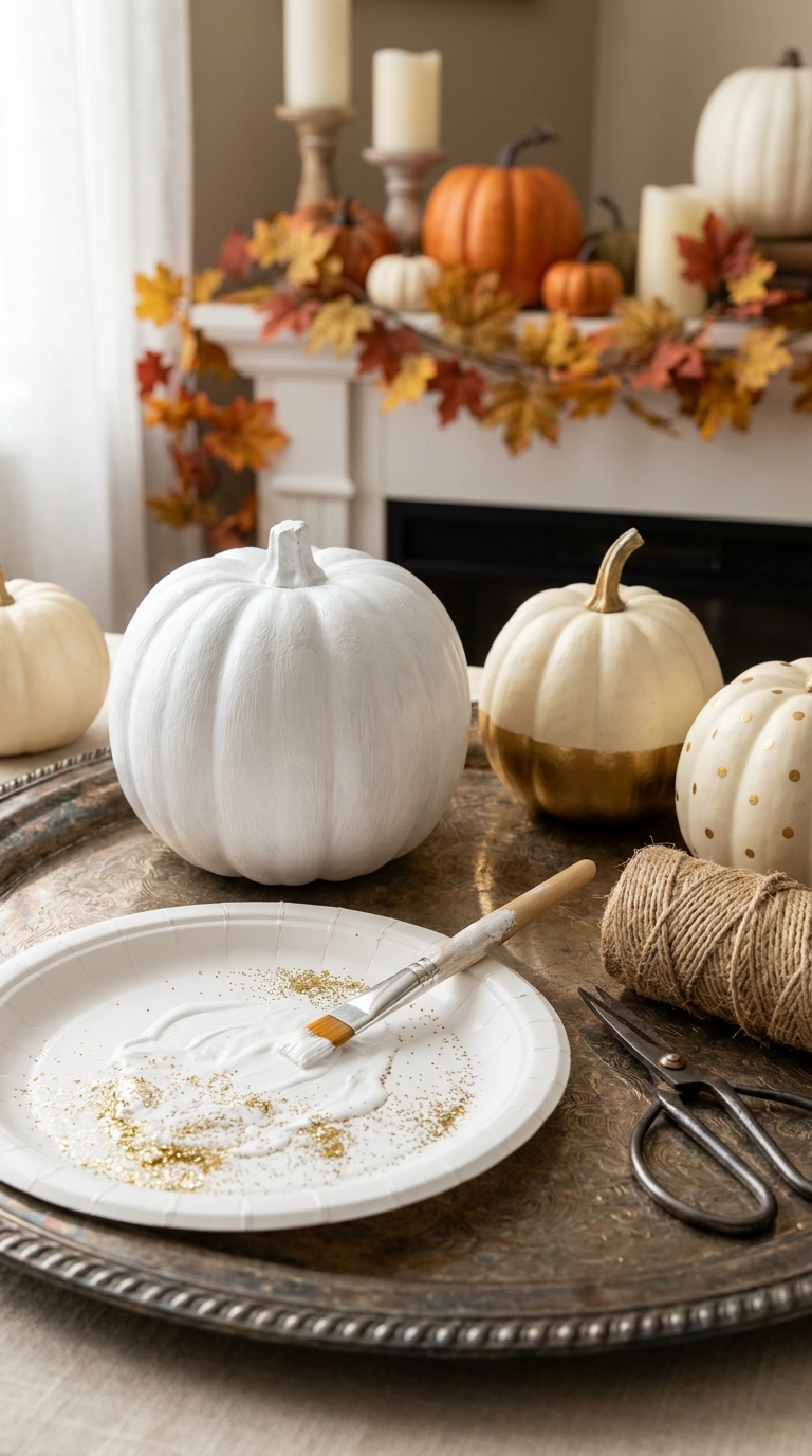 Project 2 Painted White Pumpkins