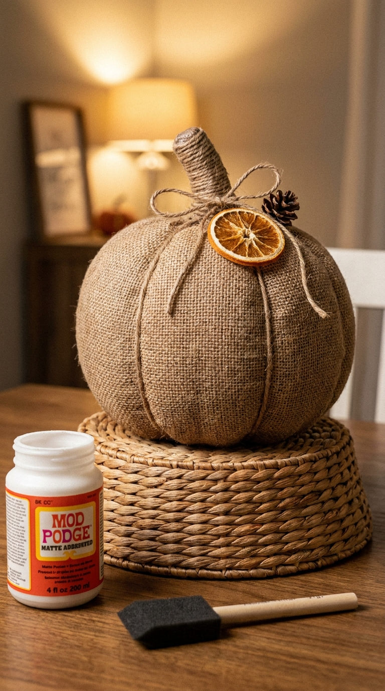 Project 3 Burlap and Twine Pumpkins