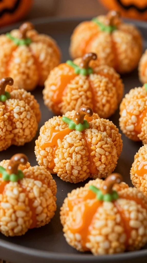 Pumpkin Rice Cereal Balls 🎃