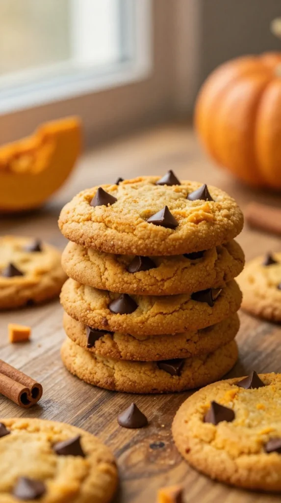 Pumpkin Spice Chocolate Chip Cookies
