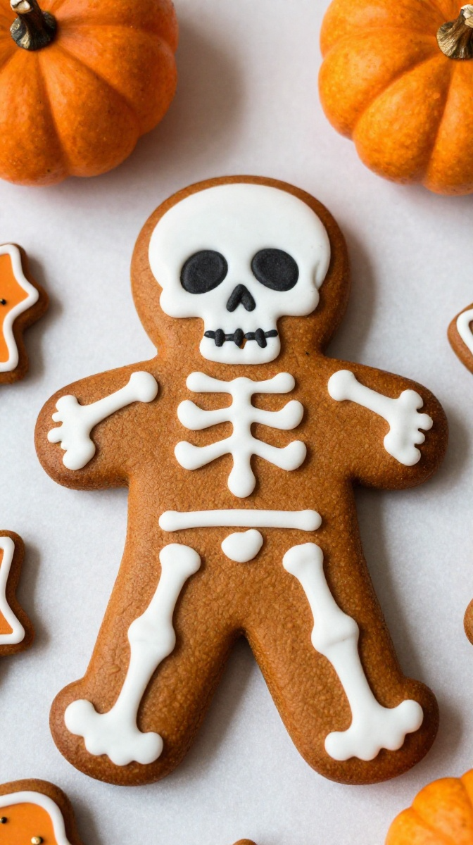 Spiced Pumpkin Gingerbread Skeleton Cutouts