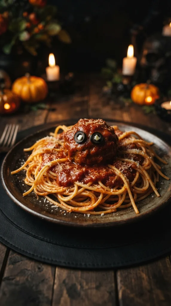Spider Meatball Spaghetti