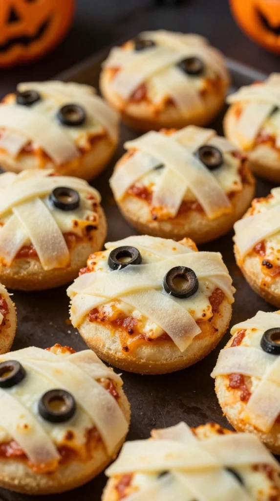 Spooky Mummy Pizza Bites