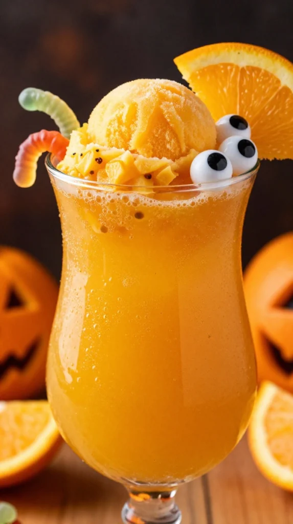 Spooky Orange Creamsicle Halloween Punch