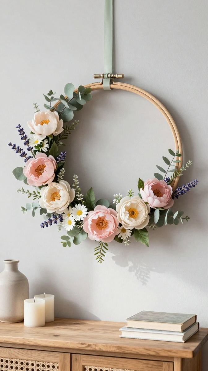 Spring Floral Hoop Wreath