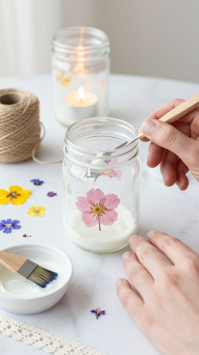 Spring Floral Mason Jar Lanterns