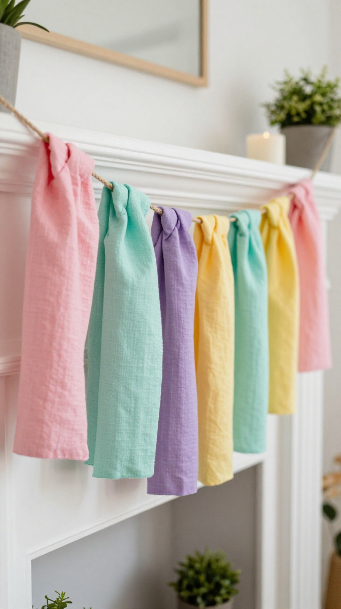 Spring Garland from Scrap Fabric
