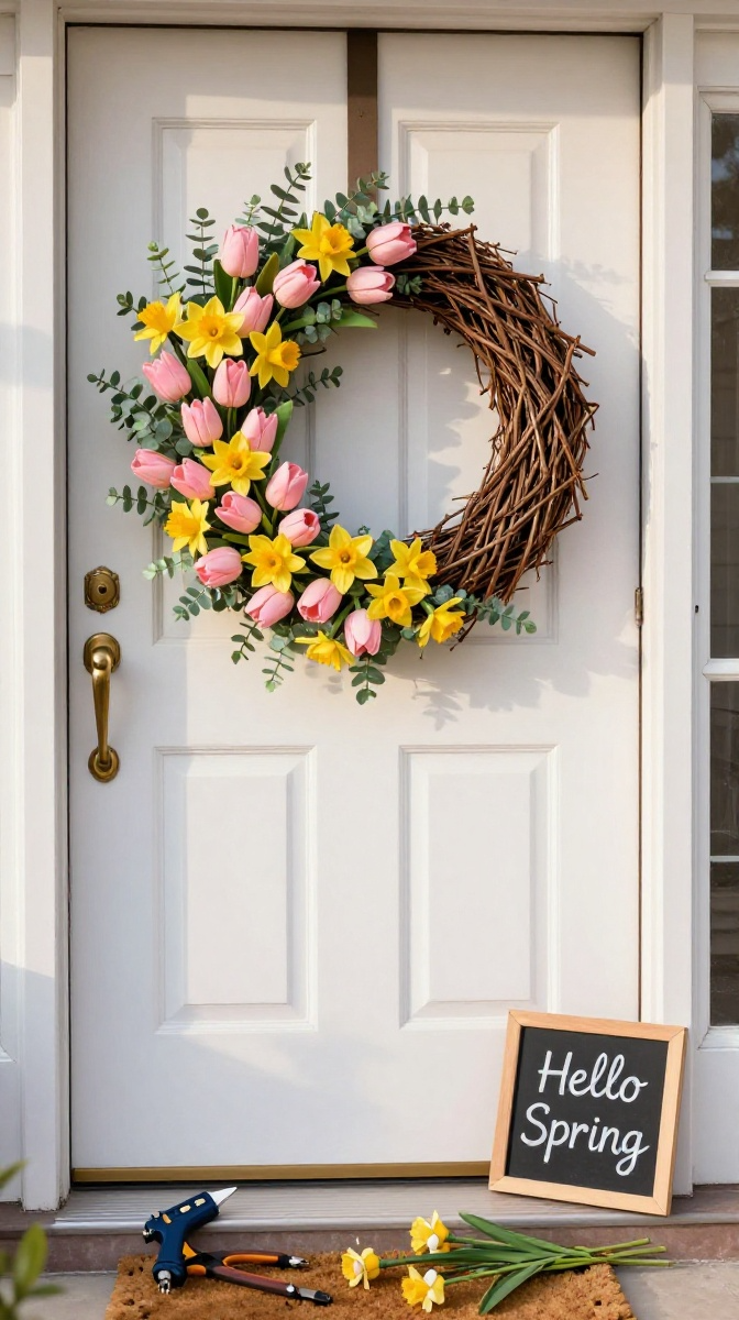 Spring Wreath from Dollar Store Finds