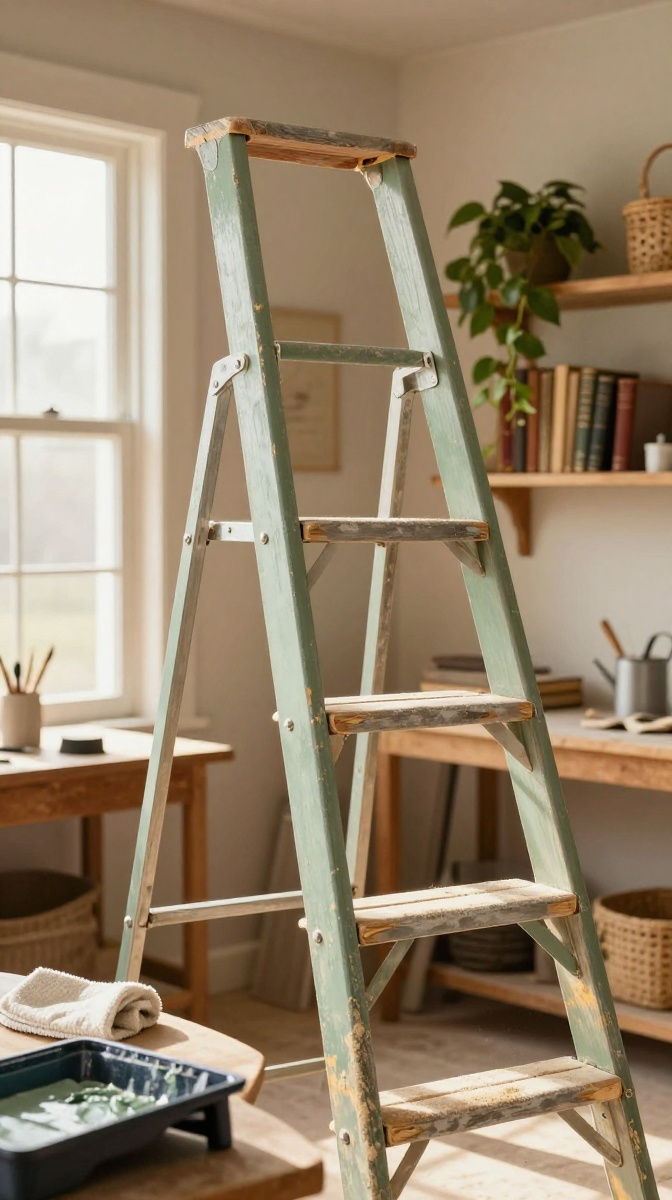 The Rusty Ladder Turned Bookshelf
