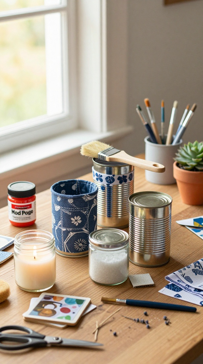 Tin Can Desk Organizers