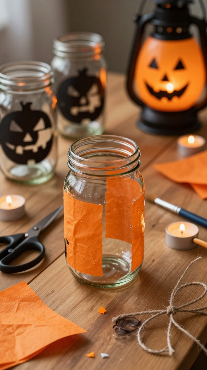 Turn Empty Jars Into Spooky Lanterns