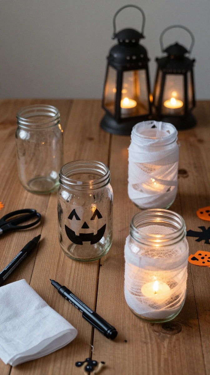 Turn Glass Jars Into Spooky Halloween Lanterns