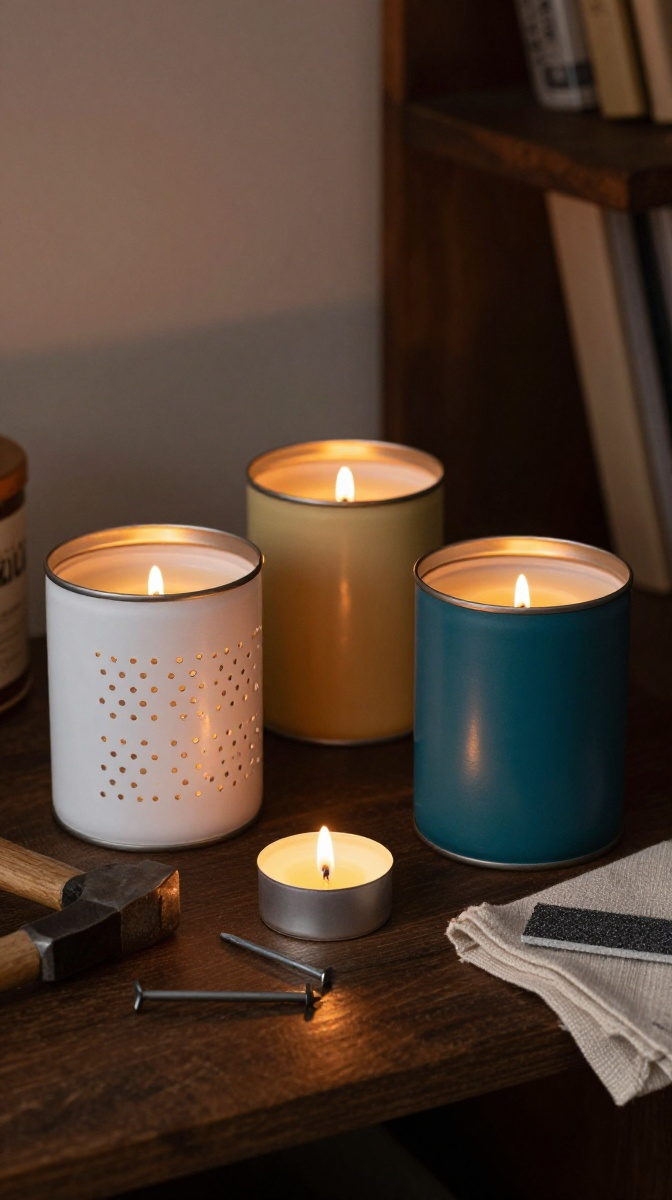 Upcycled Candle Holder from Old Cans