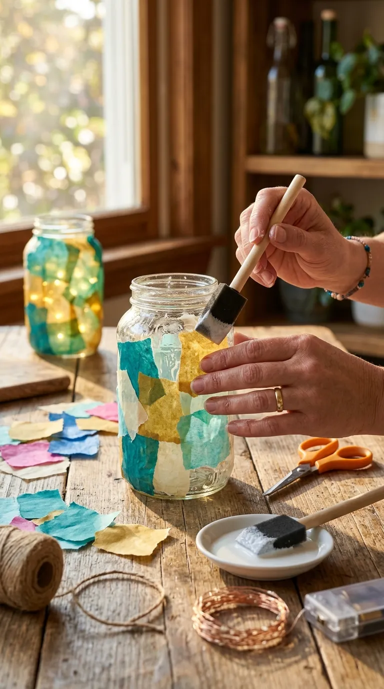 Upcycled Glass Jar Lanterns