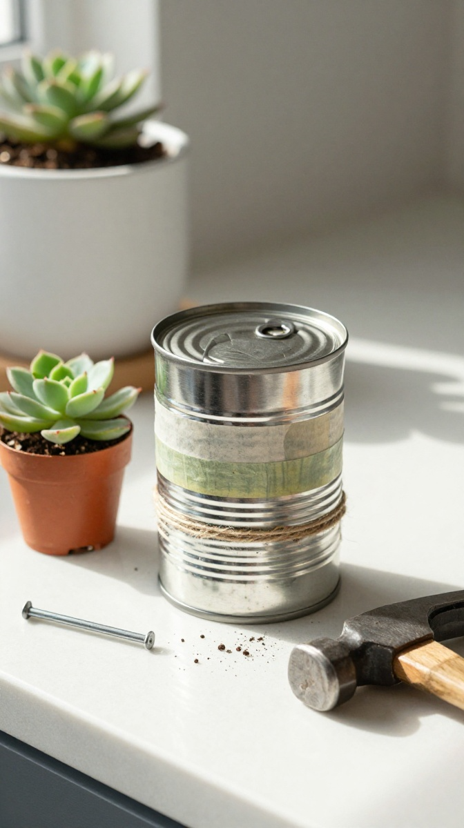 Upcycled Tin Can Planter