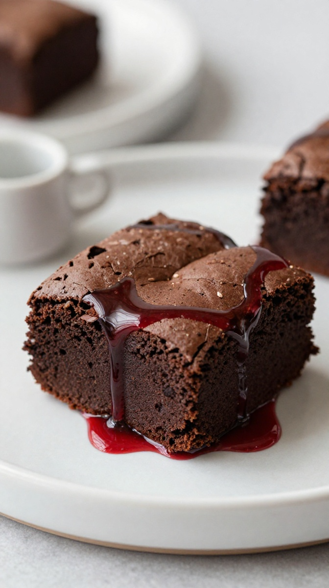 Vampire Bite Blood-Drizzled Brownies