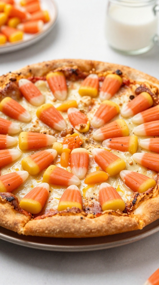 Vampire Candy Corn Sweet Dessert Pizza