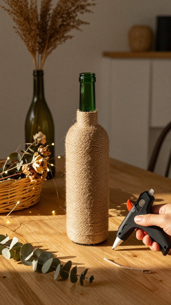 Wine Bottle Vases With a Twist