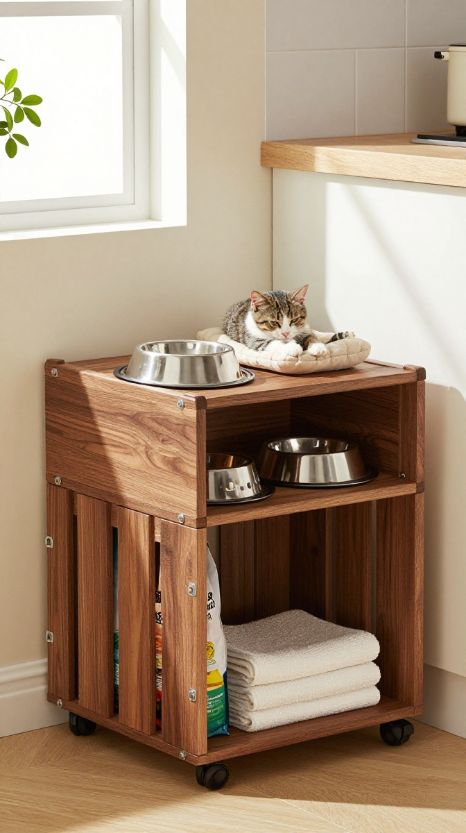 Wine Crate Pet Station