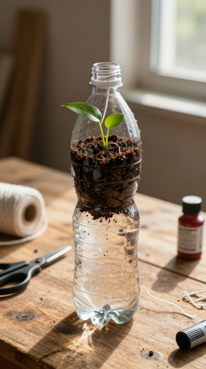 Self-Watering Planter From a Two-Liter Bottle